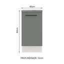 Ver imagem 3 de Balcão Armário de Cozinha 40 cm 1 Porta Branco/Cinza Agata Madesa