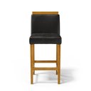 Ver imagem 4 de Kit com 6 Banquetas Eloá Madeira Maciça Assento Estofado para Bancada Courino Preto 503