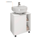 Ver imagem 7 de Gabinete de Coluna Banheiro e Lavabo com Rodinhas Lux Branco
