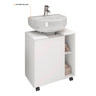 Gabinete de Coluna Banheiro e Lavabo com Rodinhas Lux Branco - 7
