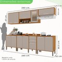 Ver imagem 3 de Cozinha Compacta para Cooktop 6 Peças 12 Portas 2 Gavetas Paris Sallêto Móveis