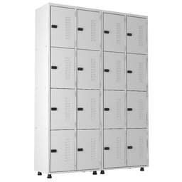 Armário Roupeiro Aço 16 Portas Academia Guarda Volume Trinco Cinza - 1