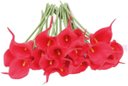 Ver imagem 2 de Kit 10 Buque Flores Artificiais Copos de Leite Real Vermelho