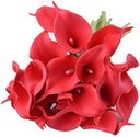Ver imagem 3 de Kit 10 Buque Flores Artificiais Copos de Leite Real Vermelho