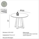 Ver imagem 5 de Mesa de Jantar Redonda 4 Lugares 105cm x 105cm Base em X 100% MDF Carvalho Rose