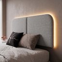Ver imagem 7 de Cabeceira Painel Modular Bruma LED Cama Casal e Queen 160cm Orgânica Linho Cinza - Desk Design