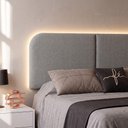 Ver imagem 6 de Cabeceira Painel Modular Bruma LED Cama Casal e Queen 160cm Orgânica Linho Cinza - Desk Design