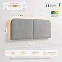 Ver imagem 4 de Cabeceira Painel Modular Bruma LED Cama Casal e Queen 160cm Orgânica Linho Cinza - Desk Design