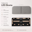 Ver imagem 3 de Cabeceira Painel Modular Bruma LED Cama Casal e Queen 160cm Orgânica Linho Cinza - Desk Design