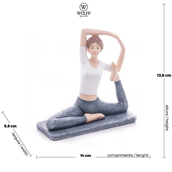 Figura Decorativa em Resina Yoga 14 X 5,5CM WOLFF - 6