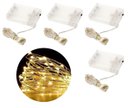 Ver imagem 1 de Kit Fio de Fada Micro Led Pilha 50 Lâmpadas Branco Quente Fixa 5 Metros 4 Unidades - Master Christma