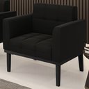 Ver imagem 2 de Poltrona Decorativa Base Madeira Preto Ana Suede Preto - Ibiza
