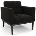 Ver imagem 1 de Poltrona Decorativa Base Madeira Preto Ana Suede Preto - Ibiza