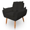 Ver imagem 2 de Kit 2 Poltrona Decorativa Opala Pés Palito Sued Preto - Kimi Design