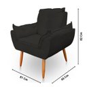 Ver imagem 6 de Kit 2 Poltrona Decorativa Opala Pés Palito Sued Preto - Kimi Design