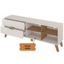 Ver imagem 4 de Rack Verona Aparador Bancada para Tv 75 Off White / Pinho