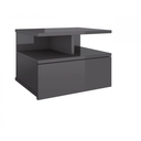 Ver imagem 1 de Mesa De Cabeceira Flutuante 1 Gaveta Preto Em Mdf