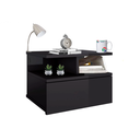Ver imagem 2 de Mesa De Cabeceira Flutuante 1 Gaveta Preto Em Mdf