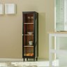 Cristaleira 1 Porta Vidro Pés Madeira 151x40 Cm E963 Preto Dtall Preto - 3