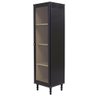 Cristaleira 1 Porta Vidro Pés Madeira 151x40 Cm E963 Preto Dtall Preto - 1
