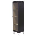 Ver imagem 1 de Cristaleira 1 Porta Vidro Pés Madeira 151x40 Cm E963 Preto Dtall Preto