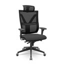 Ver imagem 1 de Cadeira Presidente Plaxmetal Darix X+ Base Italia Mecanismo Slider Assento Poliéster Preto T11