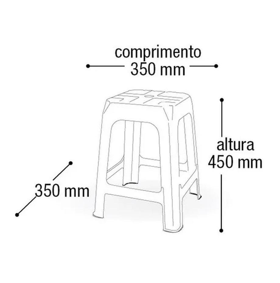 Kit 4 Banquetas Plástica para Área e Jardins Branca Arqplast - 6