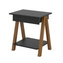 Ver imagem 3 de Mesa de Cabeceira com 1 Gaveta Gardenia Amadeirado Preto