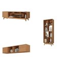 Ver imagem 4 de Estante Home para Tv até 65 Polegadas 181cmx235,5cm com 3 Portas Vision Yescasa Marrom Nogal