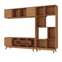 Ver imagem 2 de Estante Home para Tv até 65 Polegadas 181cmx235,5cm com 3 Portas Vision Yescasa Marrom Nogal