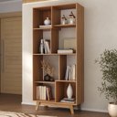 Ver imagem 6 de Estante Home para Tv até 65 Polegadas 181cmx235,5cm com 3 Portas Vision Yescasa Marrom Nogal