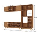 Ver imagem 3 de Estante Home para Tv até 65 Polegadas 181cmx235,5cm com 3 Portas Vision Yescasa Marrom Nogal