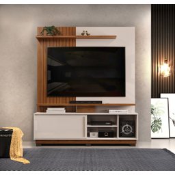Estante Home Theaters para Salas Atenas C/pés - Élpis Móveis - Freijó/off White - 1