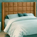 Ver imagem 1 de Cabeceira para Cama Box Queen 178cm Tratto Courino Caramelo - Sallar Home