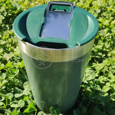 Copo Térmico com Tampa e Abridor de Garrafa 473ml Verde