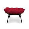 Kit Poltrona e Puff Costela Veludo Vermelho - 3