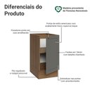 Ver imagem 3 de Balcão de Cozinha 40 cm 1 Porta (sem Tampo) Rustic/Cinza Vik Madesa