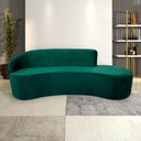 Ver imagem 1 de Sofá Decorativo 3 Lugares 210cm Abby Encosto Esquerdo Curvo Veludo Verde G15 - Gran Belo
