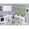 Kit 8 Capas de Cadeira + Toalha de Mesa + Cortina Sala de Jantar Cozinha Dos Sonhos Completa Estampa - 1