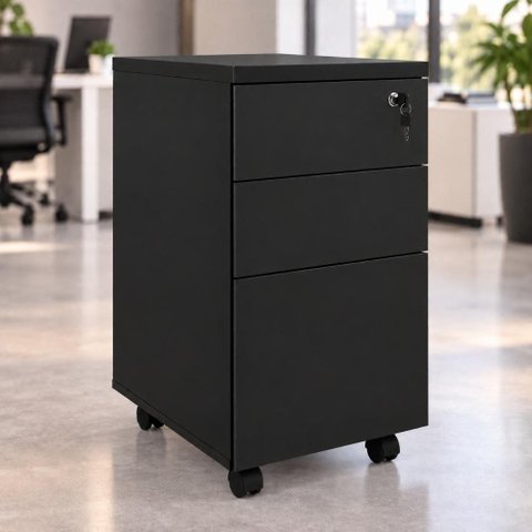 Gaveteiro Volante com Chave 36cm com 2 Gavetas e 1 Pasta Suspensa F5 Office