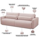 Ver imagem 4 de Sofá Retrátil Reclinável para Sala de Estar Living 210cm Sevilha F04 Veludo Rosê - Lyam Decor