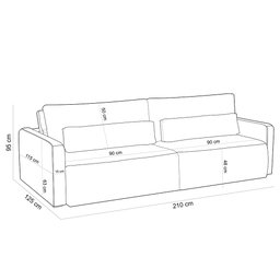 Sofá Retrátil Reclinável para Sala de Estar Living 210cm Sevilha F04 Veludo Rosê - Lyam Decor - 5