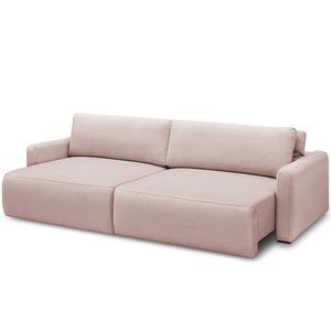 Sofá Retrátil Reclinável para Sala de Estar Living 210cm Sevilha F04 Veludo Rosê - Lyam Decor