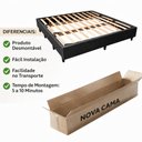 Ver imagem 4 de Base Cama Box na Caixa King Size 190x202 Desmontável Tecido Premium 100% Madeira Cinza Escuro