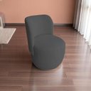 Ver imagem 2 de Poltrona Orgânica Bia Decorativa Redondo Minimalista Contemporâneo Bouclé Cinza