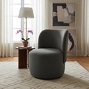 Ver imagem 1 de Poltrona Orgânica Bia Decorativa Redondo Minimalista Contemporâneo Bouclé Cinza
