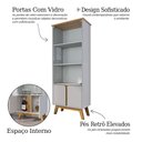 Ver imagem 3 de Cristaleira Madri Off White e Cinamomo com Portas de Vidro e Design Sofisticado