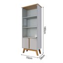 Ver imagem 4 de Cristaleira Madri Off White e Cinamomo com Portas de Vidro e Design Sofisticado