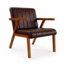 Ver imagem 5 de Kit 2 Poltronas Serena Pés Madeira Maciça para Sala de Estar ou Tv Tecido Courino Moderna Decorativa
