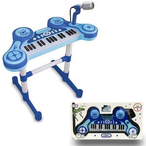 PIANO ELETRÔNICO GRANDE SHOW COM MICROFONE PE1806-M UNIK TOYS - Azul